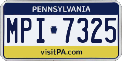 PA license plate MPI7325