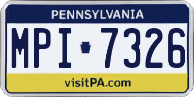 PA license plate MPI7326