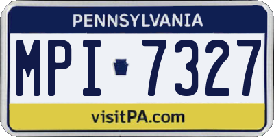 PA license plate MPI7327