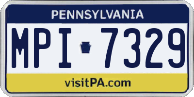 PA license plate MPI7329
