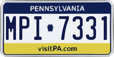 PA license plate MPI7331