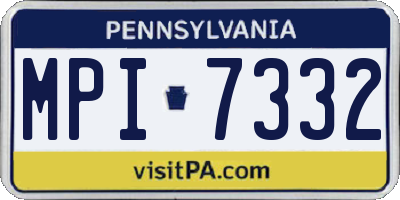 PA license plate MPI7332