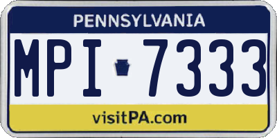 PA license plate MPI7333