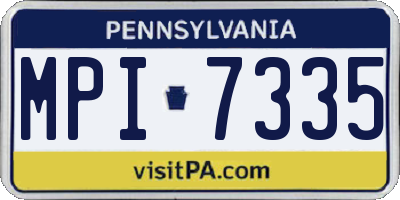 PA license plate MPI7335