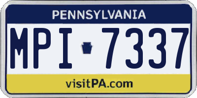 PA license plate MPI7337