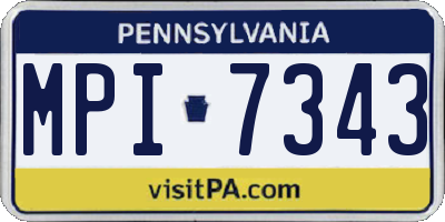 PA license plate MPI7343