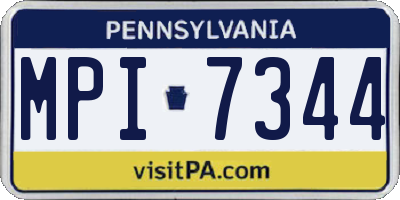 PA license plate MPI7344