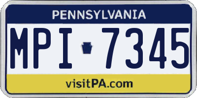 PA license plate MPI7345