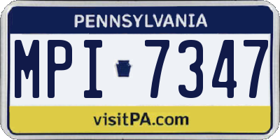 PA license plate MPI7347
