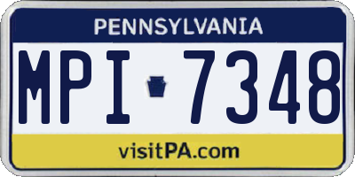 PA license plate MPI7348