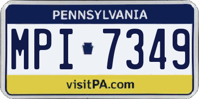 PA license plate MPI7349