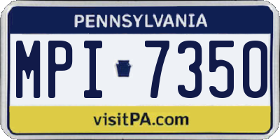 PA license plate MPI7350