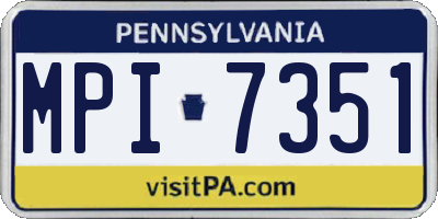 PA license plate MPI7351