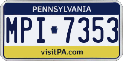 PA license plate MPI7353