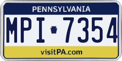 PA license plate MPI7354