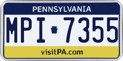 PA license plate MPI7355