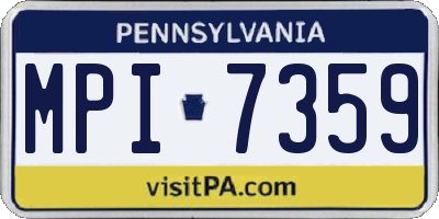 PA license plate MPI7359