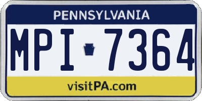 PA license plate MPI7364