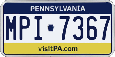 PA license plate MPI7367
