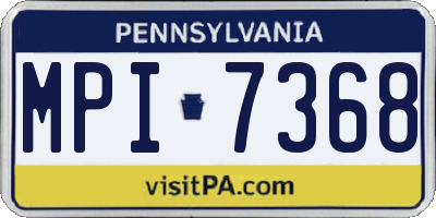 PA license plate MPI7368