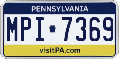 PA license plate MPI7369