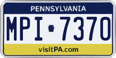 PA license plate MPI7370