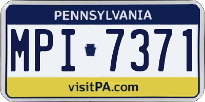 PA license plate MPI7371