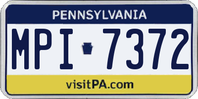 PA license plate MPI7372