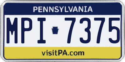 PA license plate MPI7375