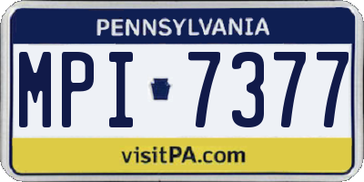 PA license plate MPI7377