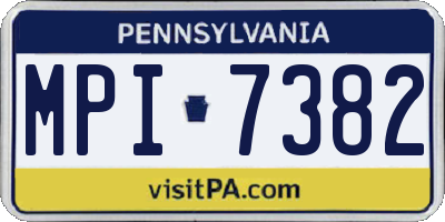 PA license plate MPI7382
