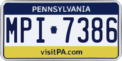 PA license plate MPI7386