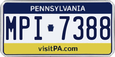 PA license plate MPI7388