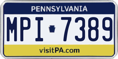 PA license plate MPI7389