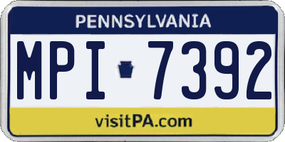 PA license plate MPI7392