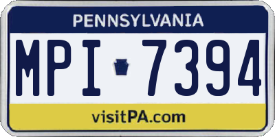 PA license plate MPI7394