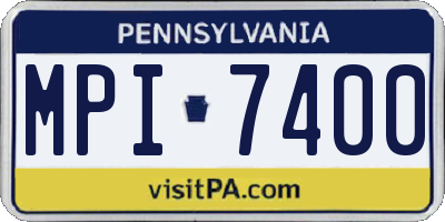 PA license plate MPI7400