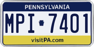 PA license plate MPI7401