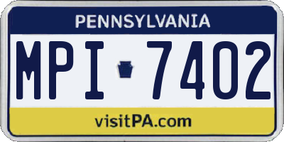 PA license plate MPI7402