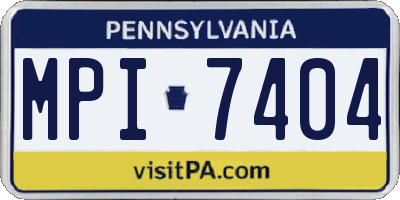 PA license plate MPI7404