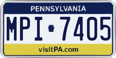 PA license plate MPI7405
