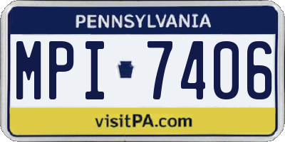 PA license plate MPI7406