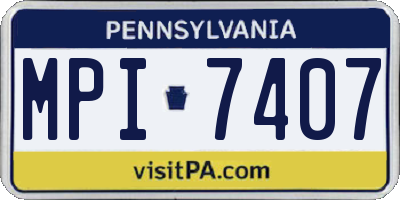PA license plate MPI7407