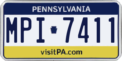 PA license plate MPI7411