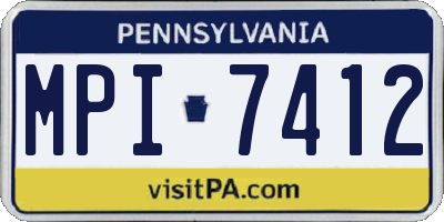 PA license plate MPI7412