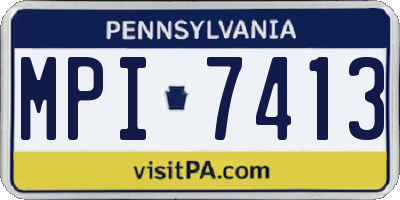 PA license plate MPI7413