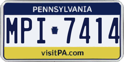 PA license plate MPI7414