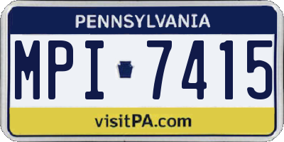 PA license plate MPI7415