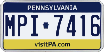 PA license plate MPI7416