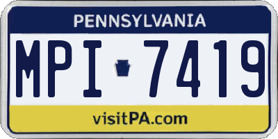PA license plate MPI7419